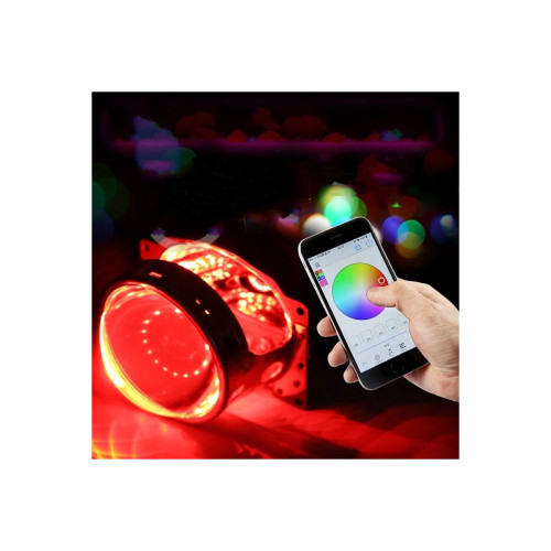 Led devil eyes LED RGB magic color pentru lupe far Control cu aplicatie pe telefon Voltaj 12V Cod: OSR-RGB-02APP Automotive TrustedCars