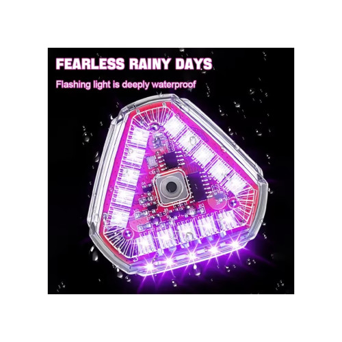 Set 2 lampi magnetice triunghi flash cu telecomanda si baterie reincarcabila RGB+W Cod: HH-037 Automotive TrustedCars