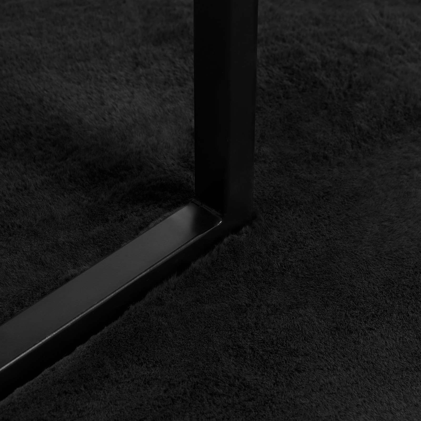 Covor din Blană Faux de Iepure Olite Negru 100 x 200 cm GartenMobel Dekor