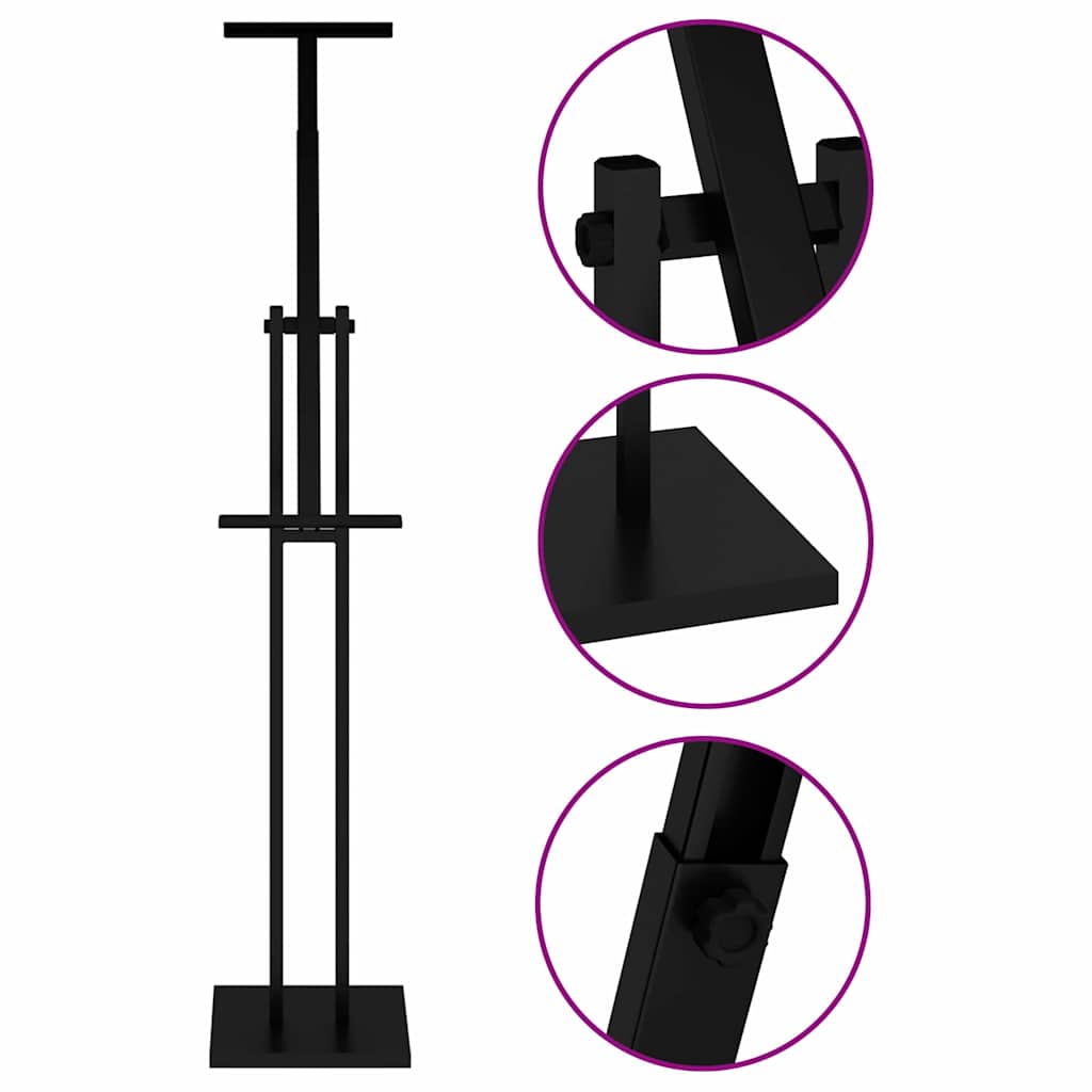 Panouri pentru Târguri 2 pcs Negru 26.5 x 26.5 x 127 cm Fier GartenMobel Dekor