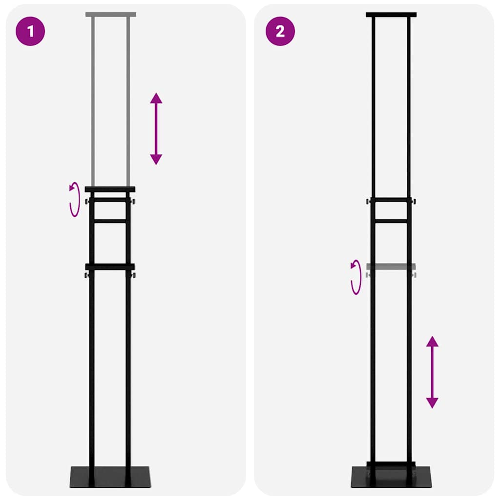 Panouri pentru Târguri 2 pcs Negru 30 x 24 x 208 cm Fier GartenMobel Dekor