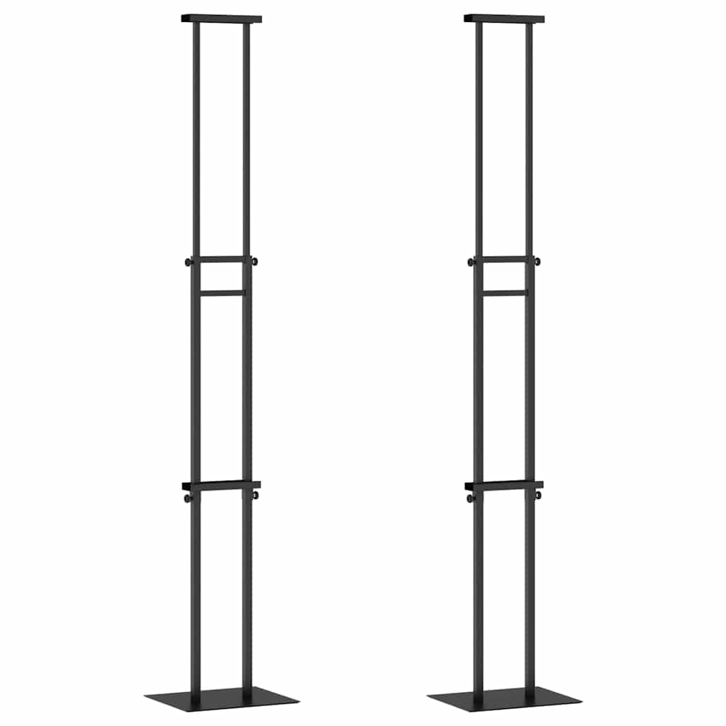 Panouri pentru Târguri 2 pcs Negru 30 x 24 x 208 cm Fier GartenMobel Dekor