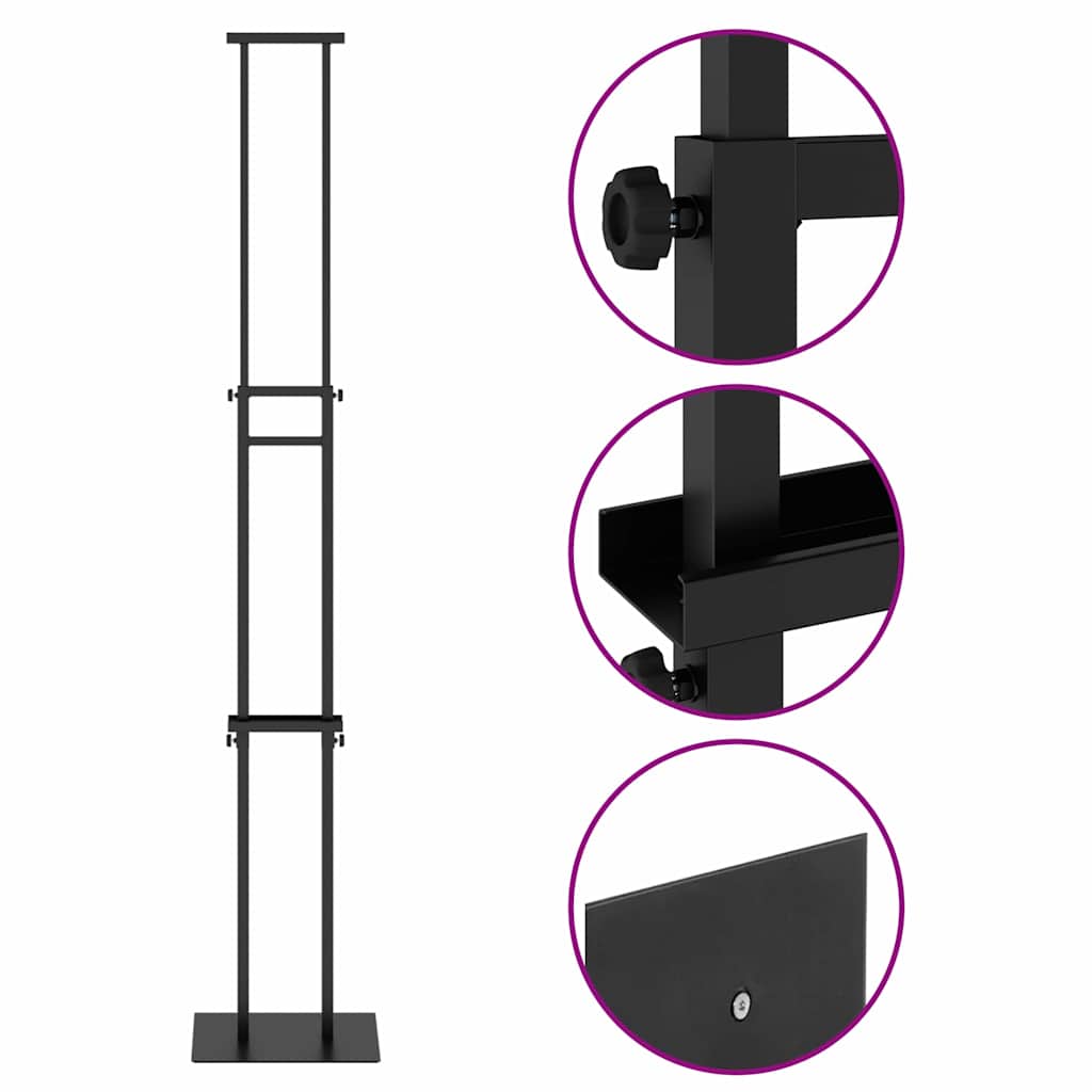 Panouri pentru Târguri 2 pcs Negru 30 x 24 x 208 cm Fier GartenMobel Dekor