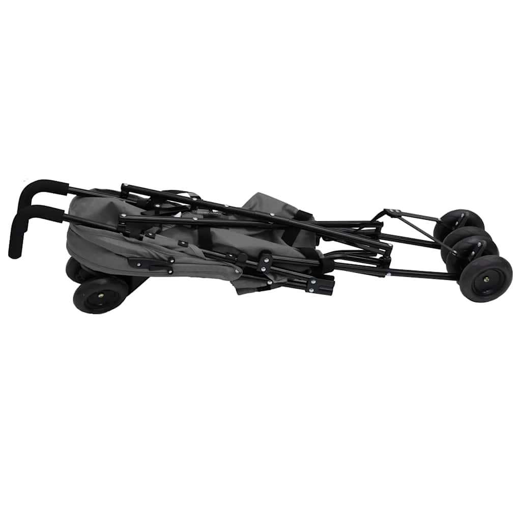 Cărucior pentru copii, gri deschis și negru, oțel GartenMobel Dekor