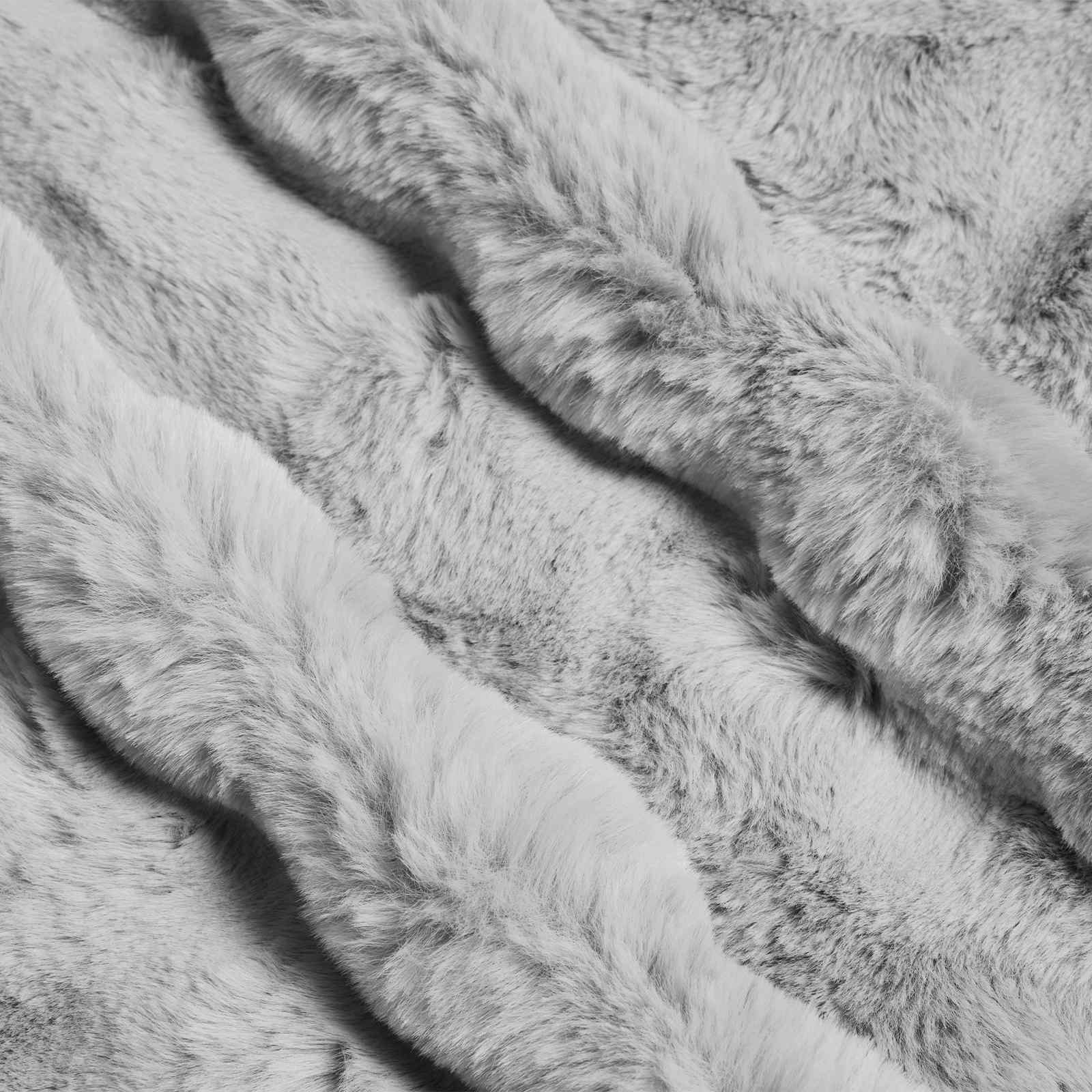 Pătură din Blană sintetică de Iepure Gri 240 x 270 cm Poliester GartenMobel Dekor