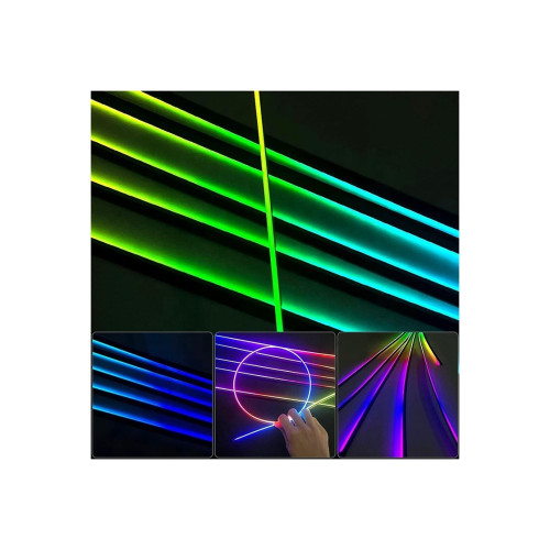 Set lumini ambientale LED RGB digital magic color 18 piese cu aplicatie BTT Cod: HH-20070 Automotive TrustedCars