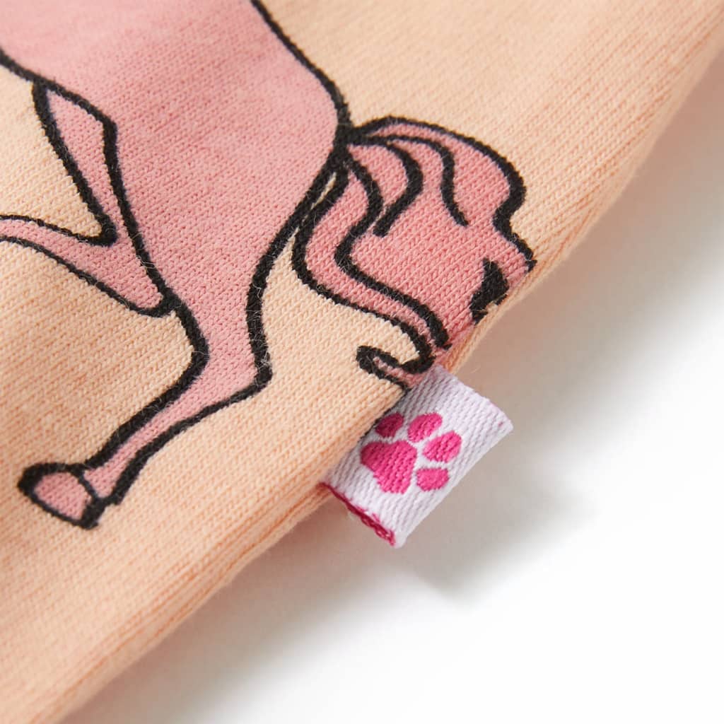 Pijamale pentru copii cu mâneci scurte, portocaliu deschis, 92 GartenMobel Dekor