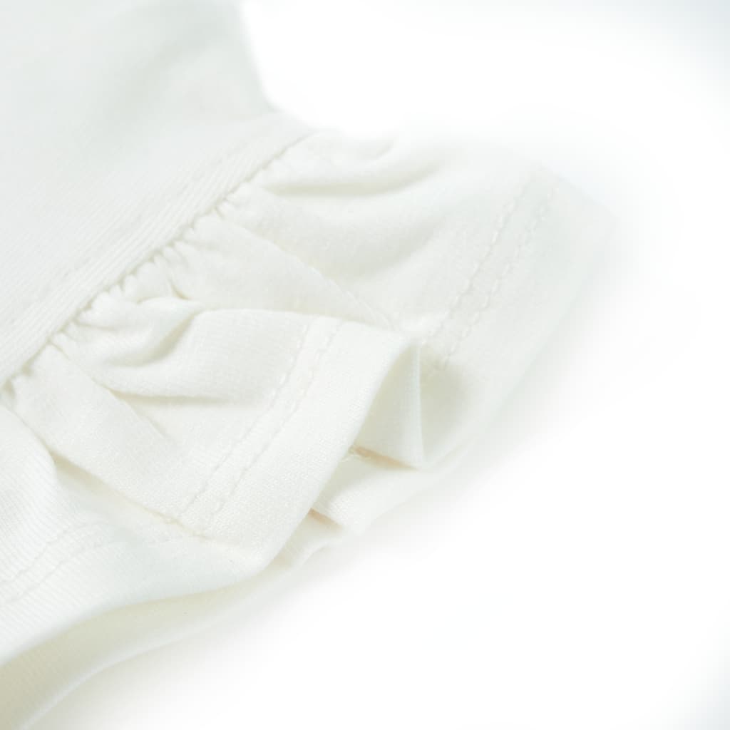 Tricou pentru copii cu mâneci cu volane, alb, 128 GartenMobel Dekor