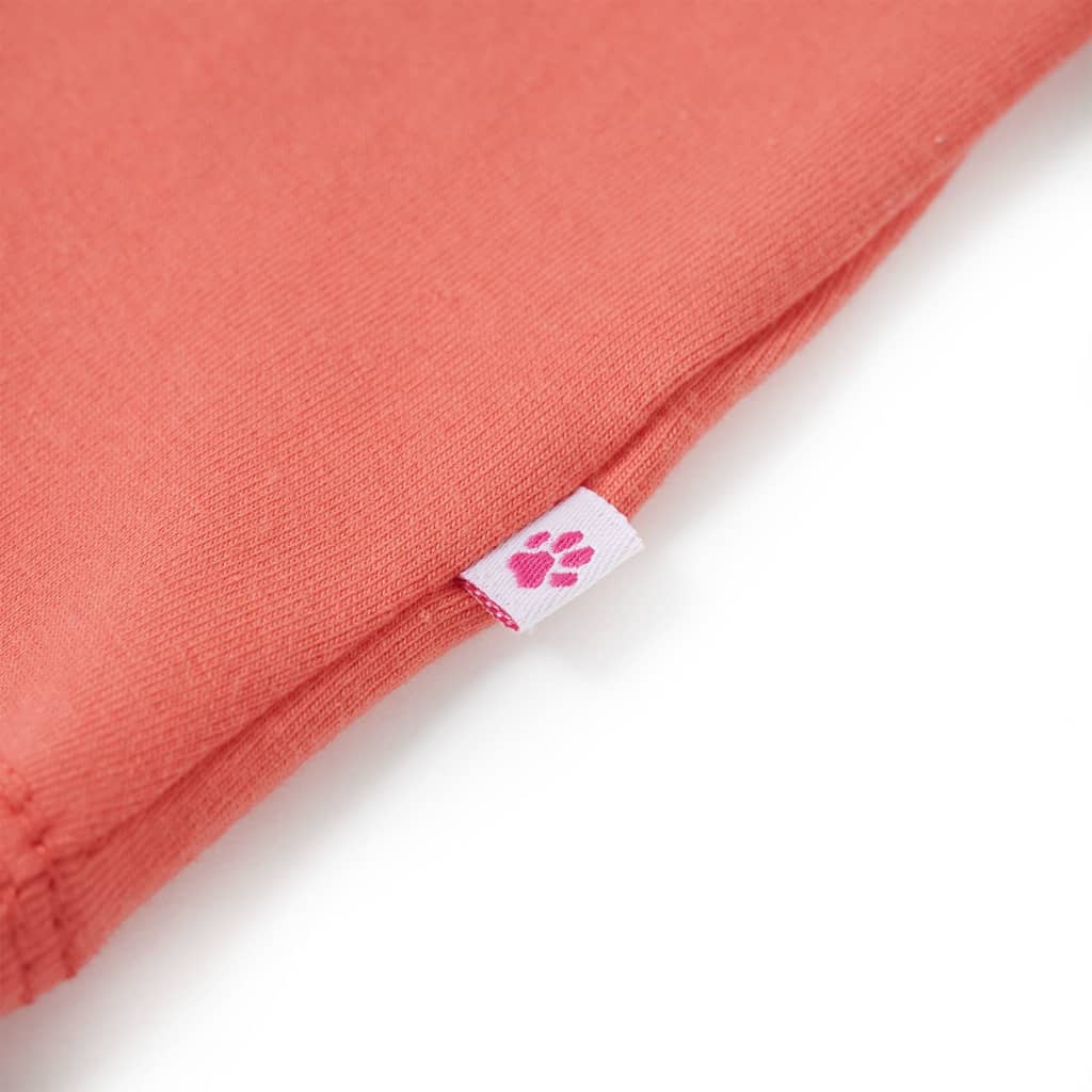 Tricou pentru copii cu mâneci cu volane, coral, 140 GartenMobel Dekor