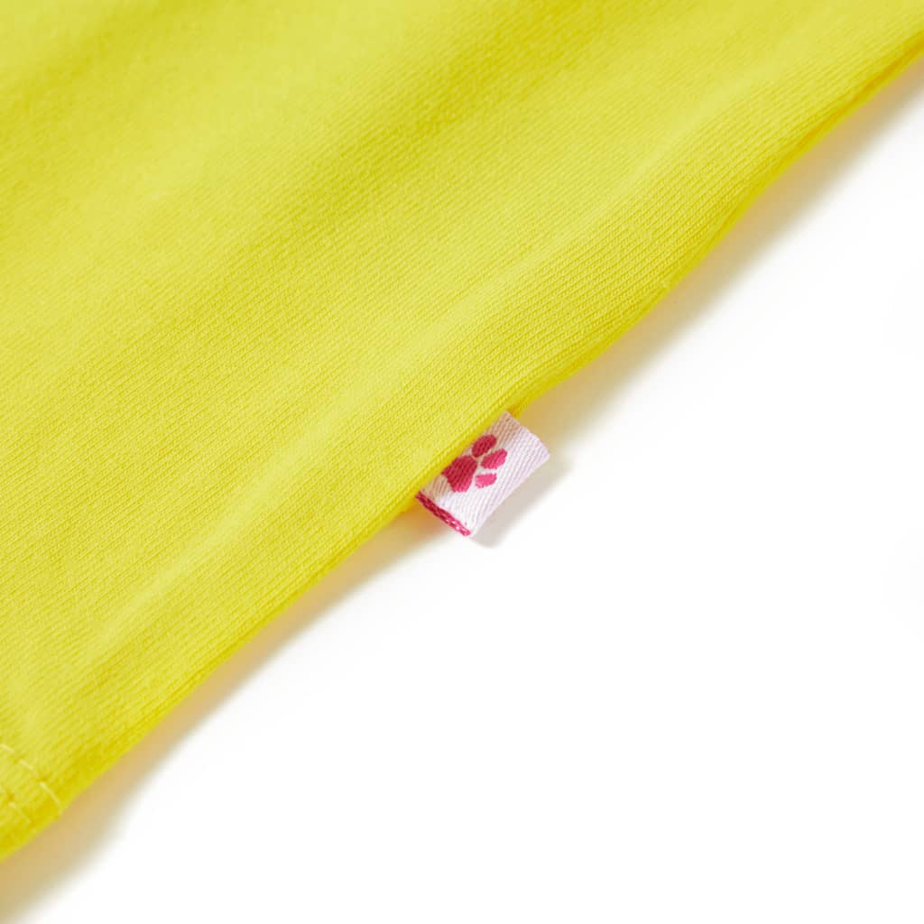 Tricou pentru copii cu mâneci lungi, galben aprins, 128 GartenMobel Dekor