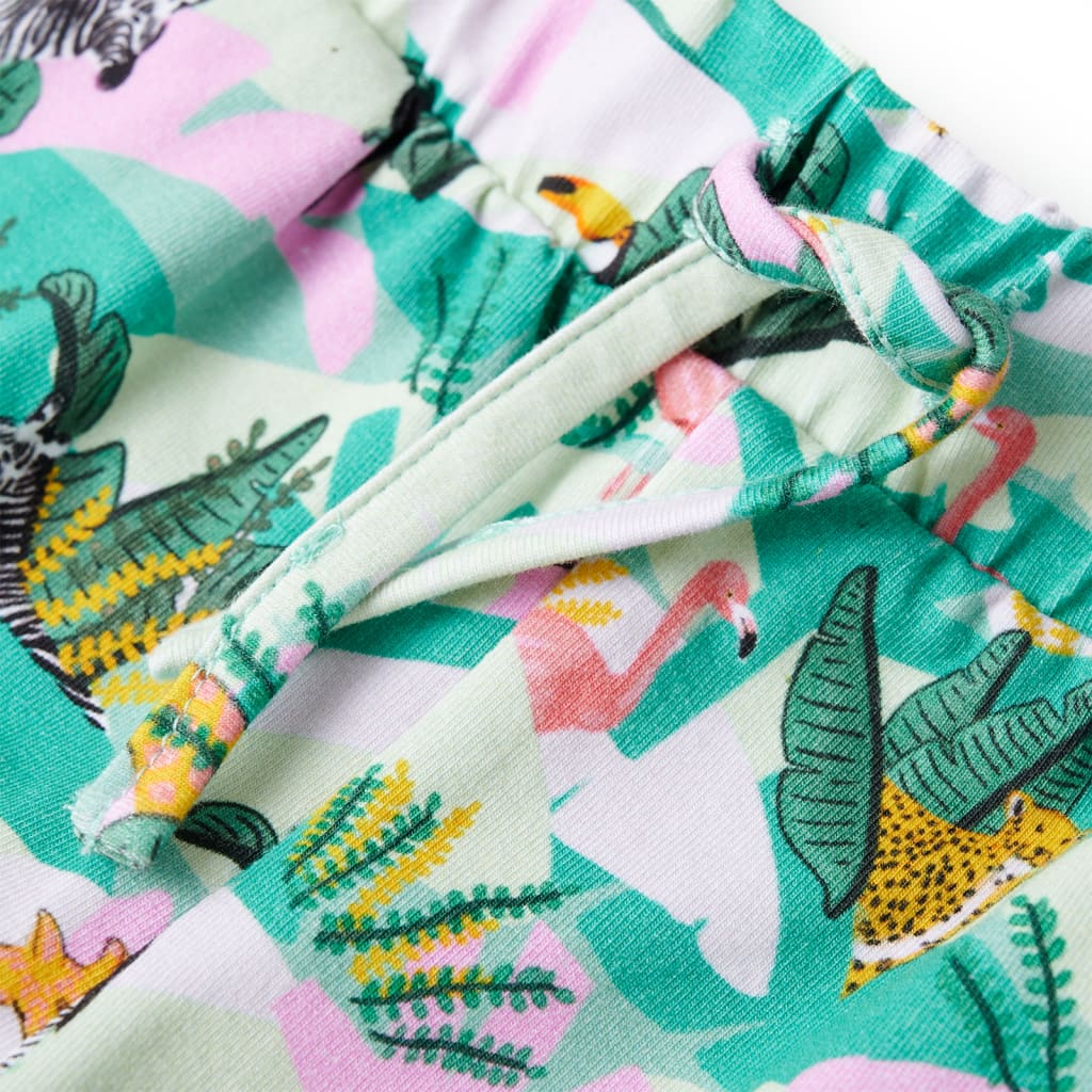 Pantaloni scurți copii cu șnur verde mentă 104 GartenMobel Dekor