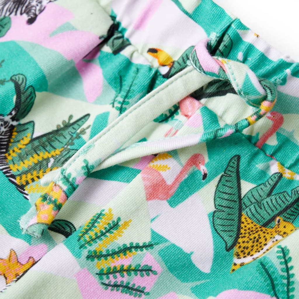 Pantaloni scurți copii cu șnur verde mentă 128 GartenMobel Dekor