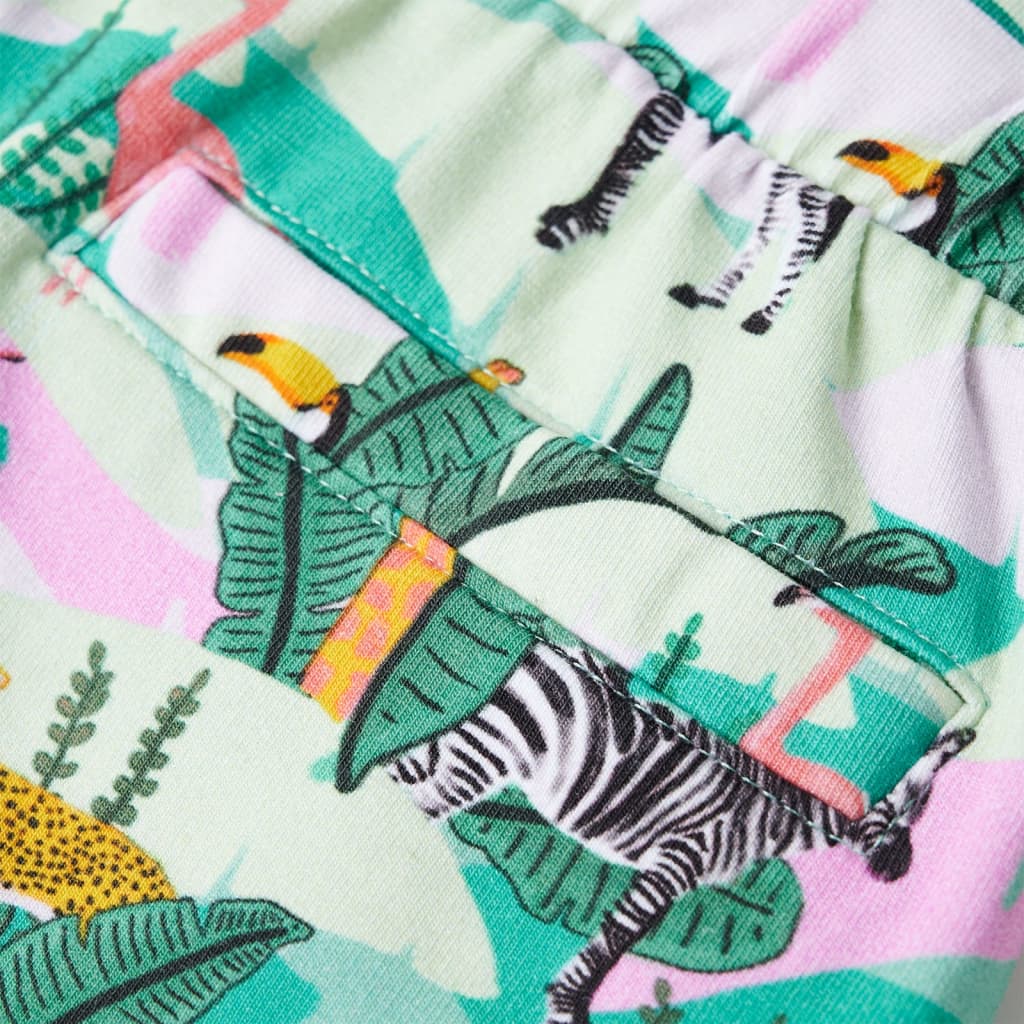 Pantaloni scurți copii cu șnur verde mentă 92 GartenMobel Dekor