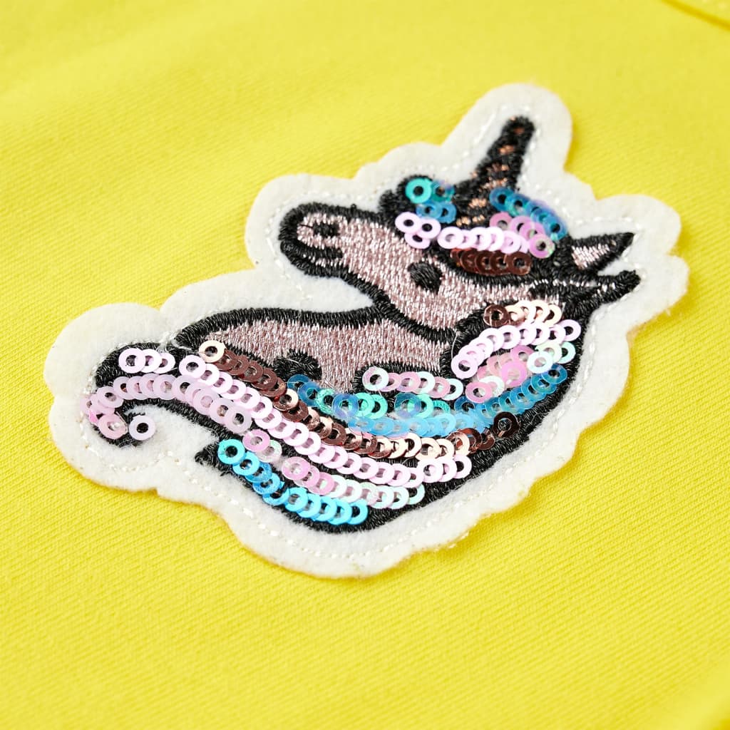 Tricou pentru copii, galben aprins, 128 GartenMobel Dekor