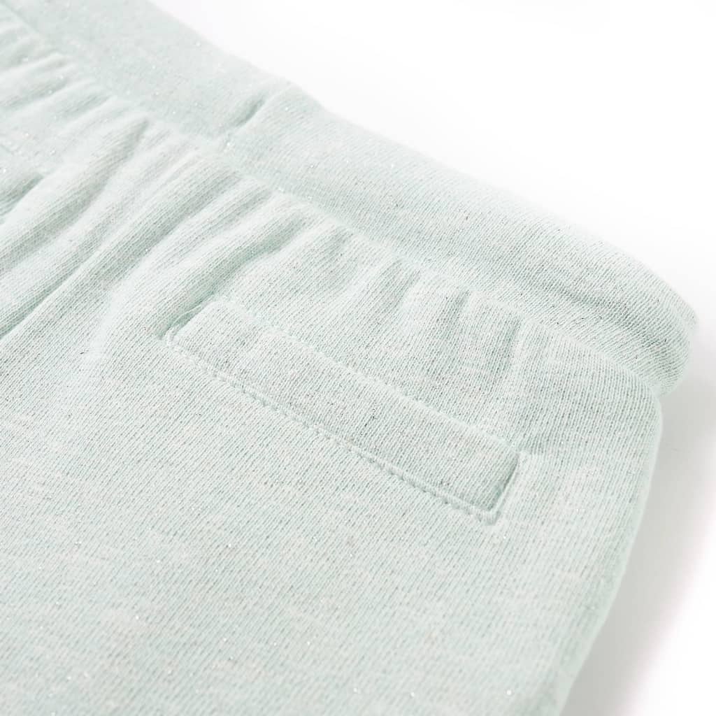 Pantaloni scurți de copii cu șnur, verde mentă deschis combinat, 128 GartenMobel Dekor