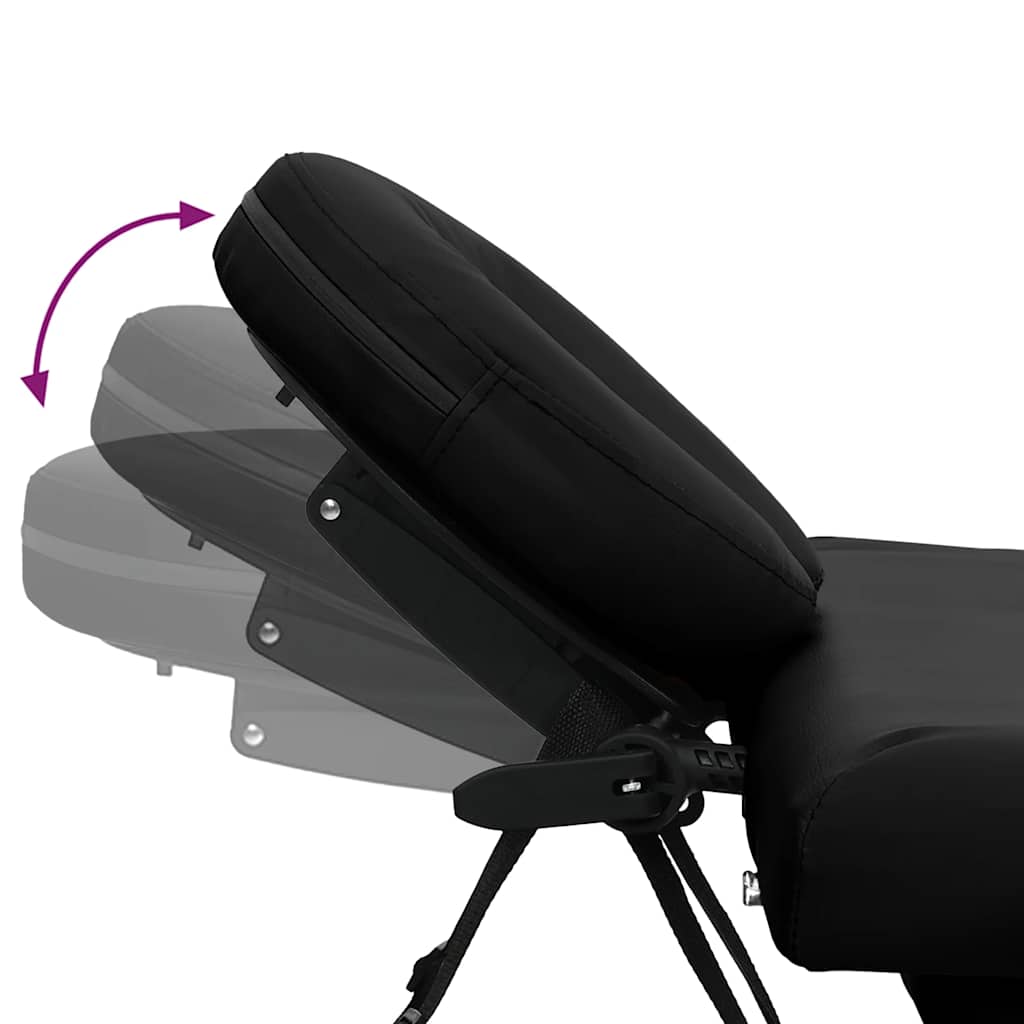 Masă de masaj pliabilă, 4 zone, negru, cadru din aluminiu GartenMobel Dekor