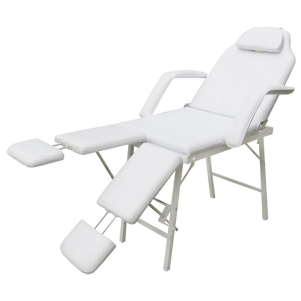 Scaun tratament facial, piele artificială, 185x78x76 cm, alb GartenMobel Dekor