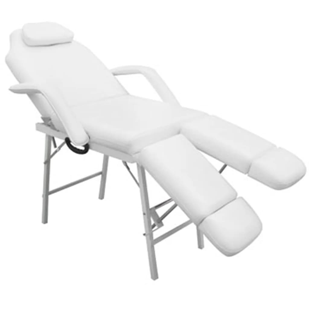 Scaun tratament facial, piele artificială, 185x78x76 cm, alb GartenMobel Dekor