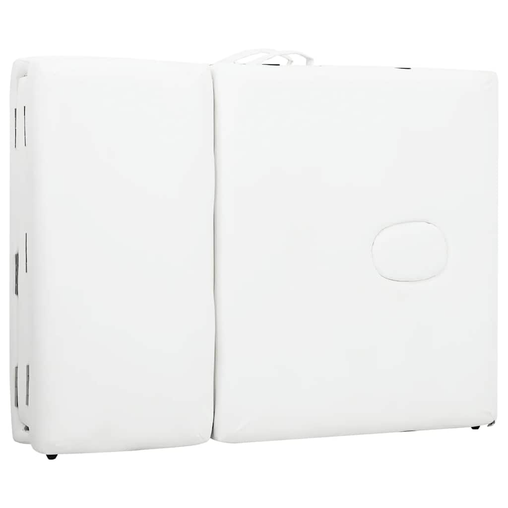 Masă masaj pliabilă, 4 zone, crem, cadru aluminiu GartenMobel Dekor