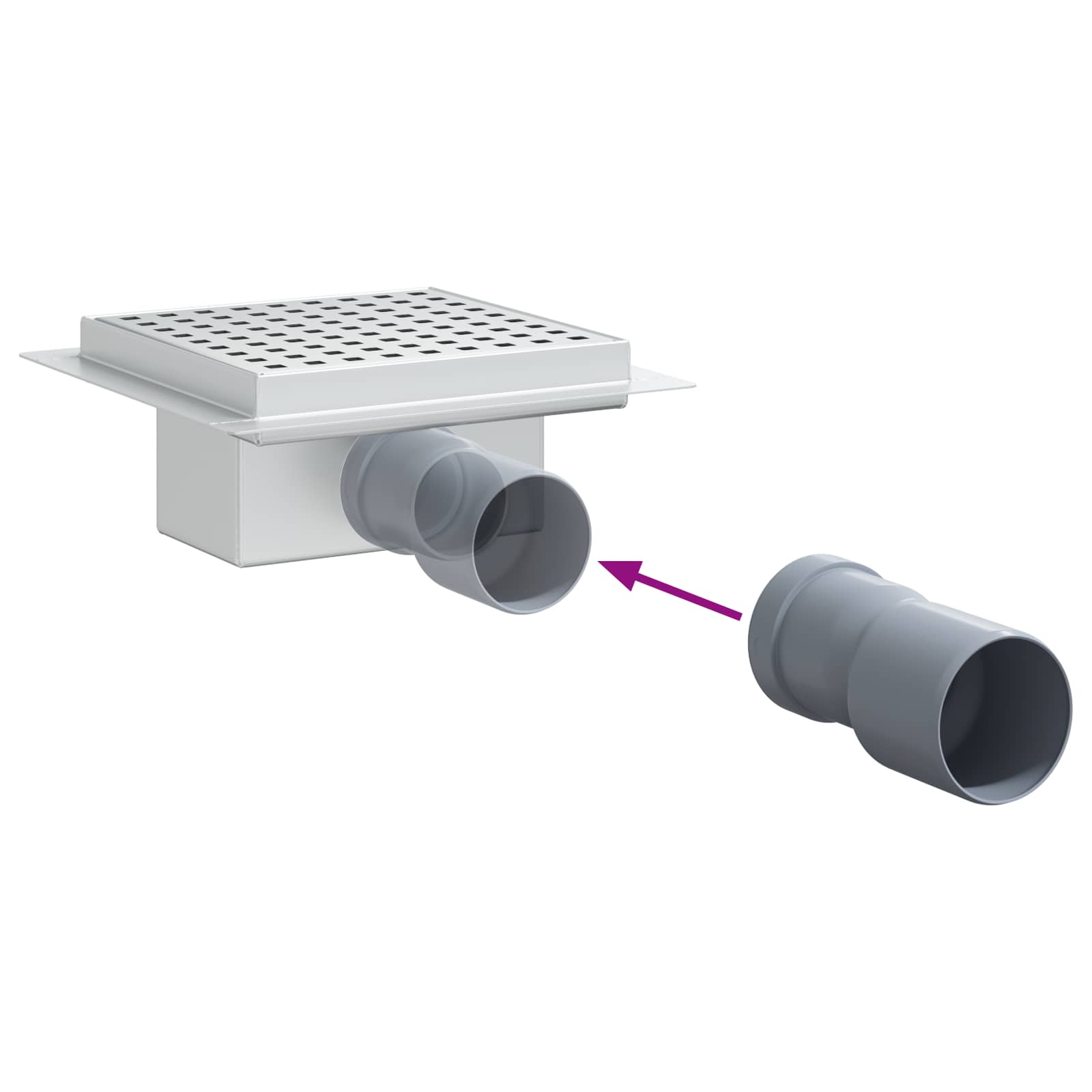 Dren de duș 2 în 1 Argintiu 15 x 15 cm Oțel inoxidabil 304 GartenMobel Dekor