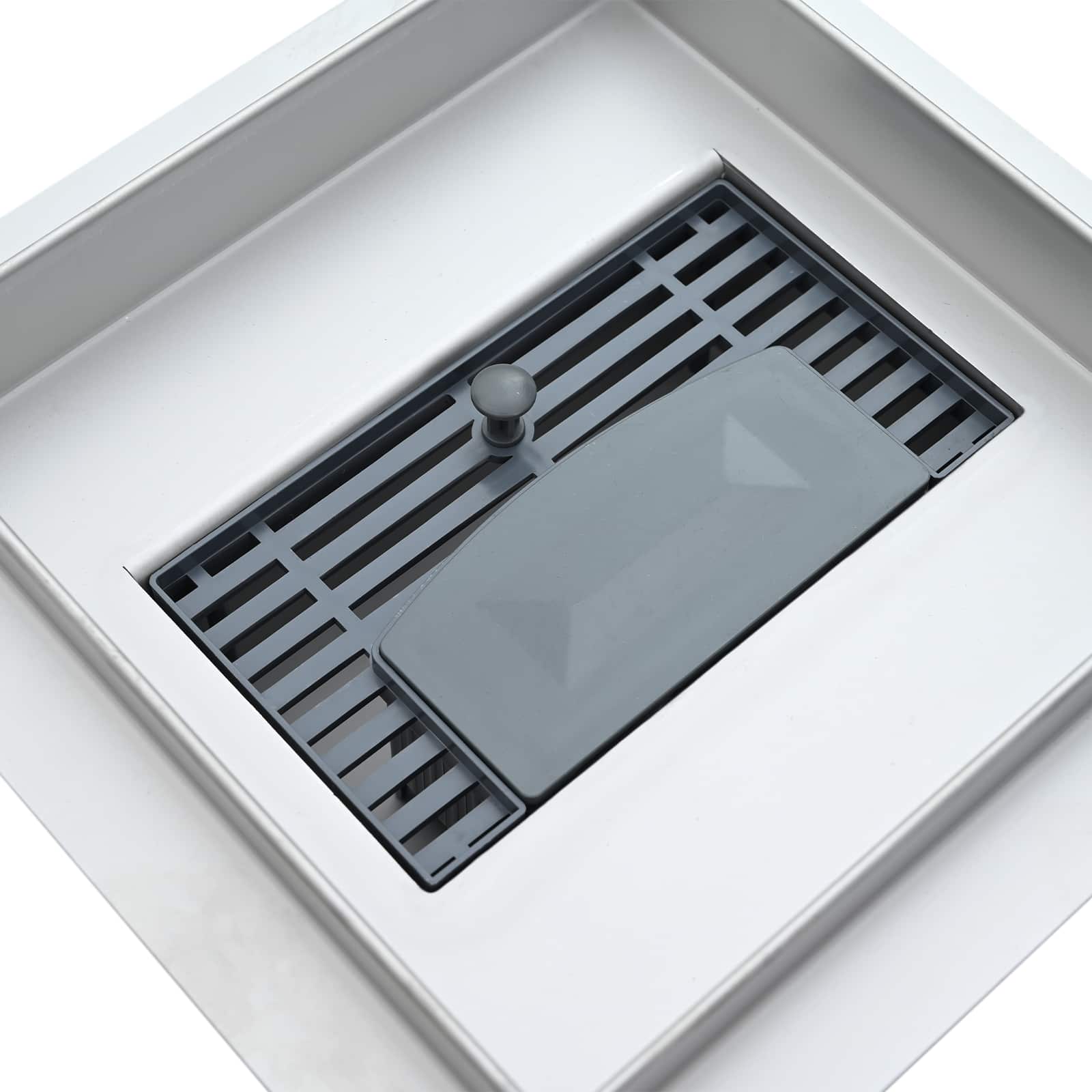 Dren de duș 2 în 1 Argintiu 15 x 15 cm Oțel inoxidabil 304 GartenMobel Dekor