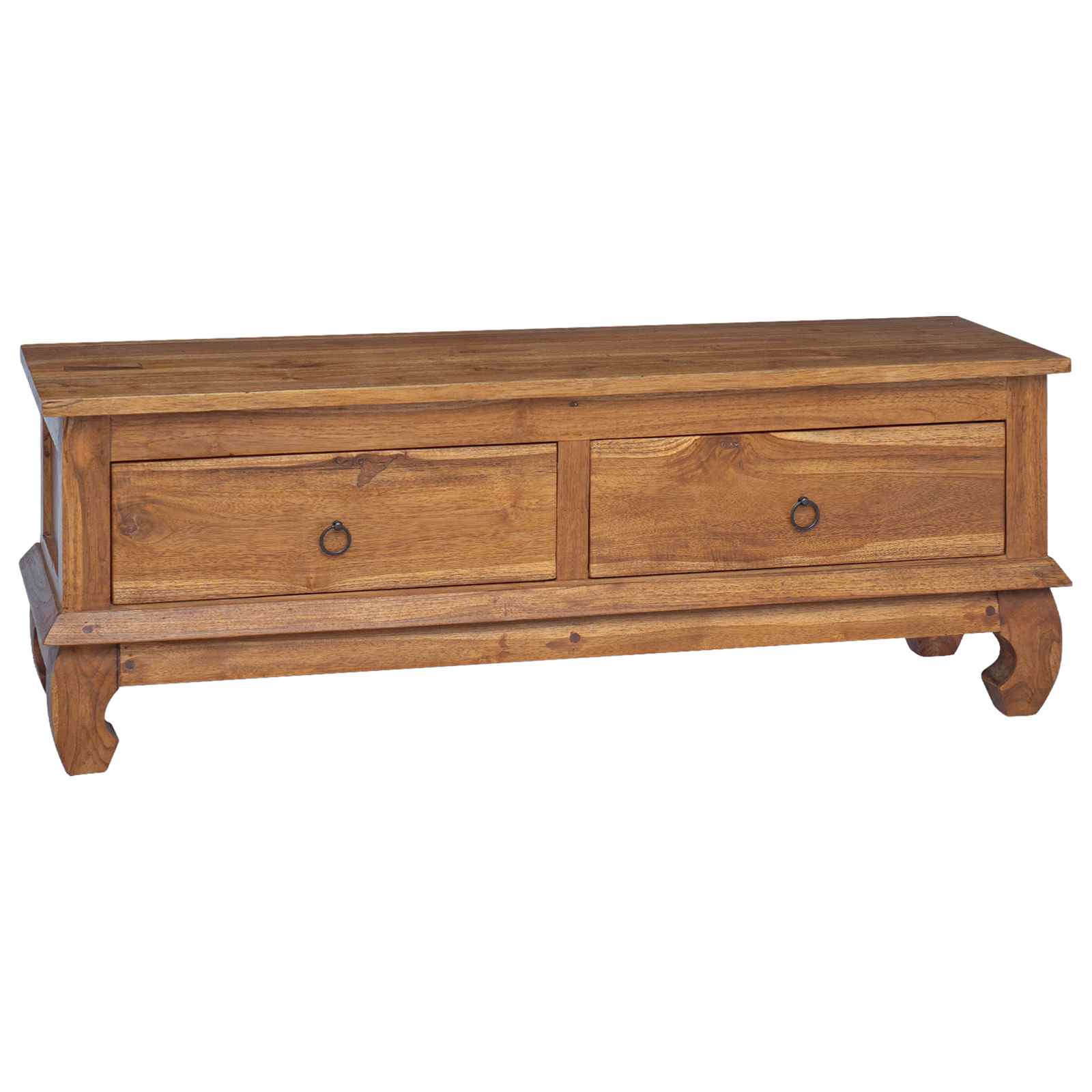 Support TV cu sertar Maro 110 x 35 x 40 cm Lemn solid de tec GartenMobel Dekor