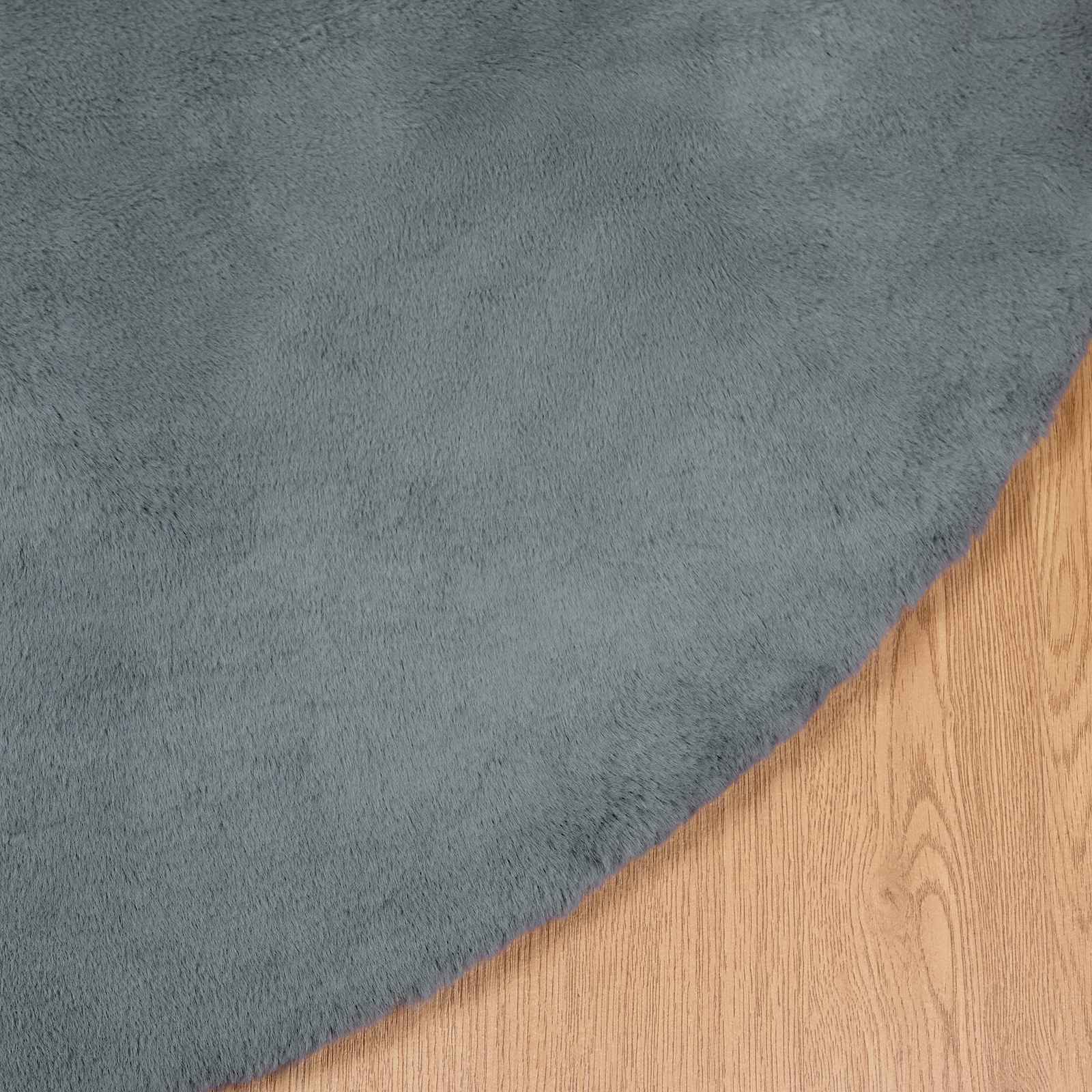 Covor din Blană Faux de Iepure Olite Antracit Ø 80 cm Poliester GartenMobel Dekor