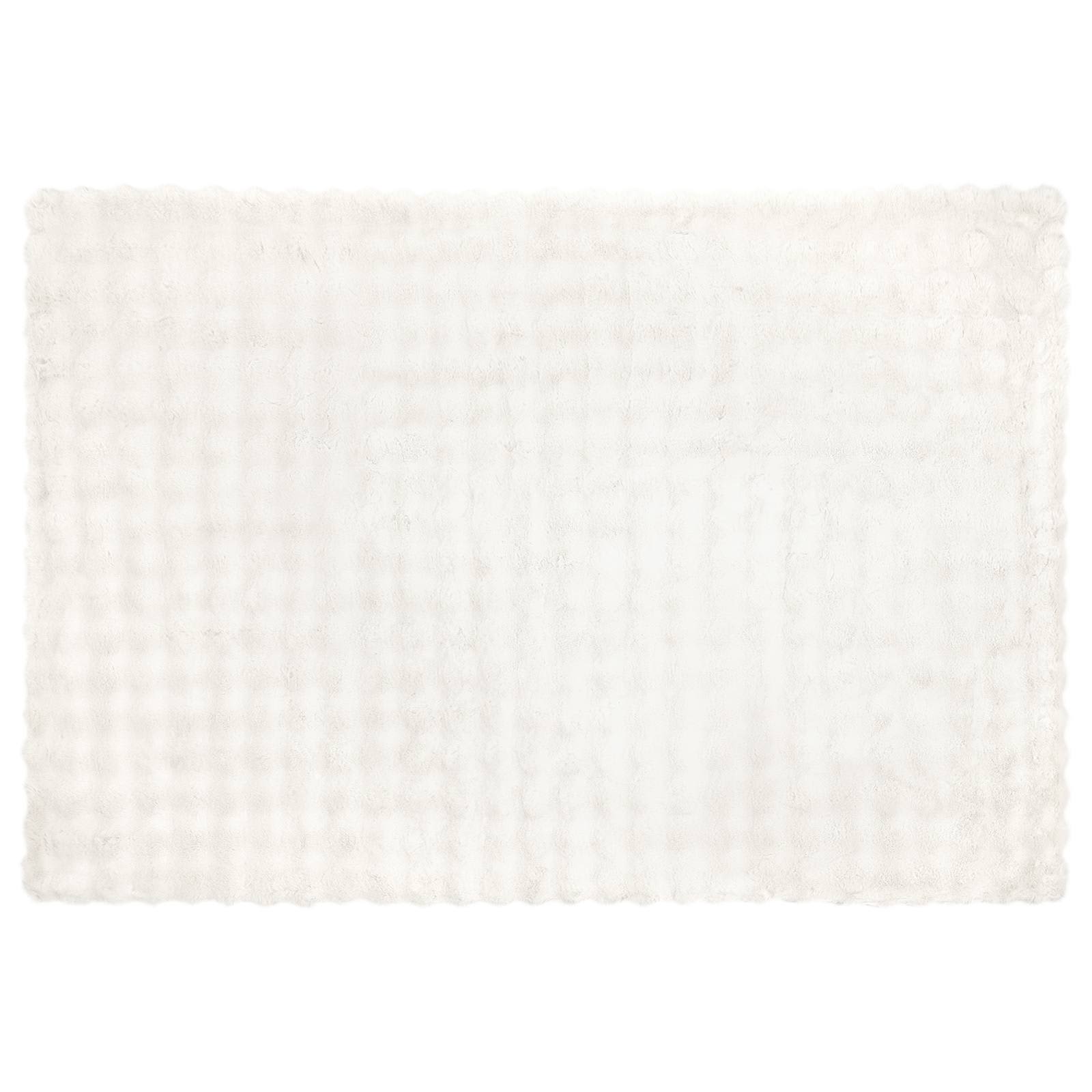 Pătură din Blană sintetică de Iepure Alb 150 x 220 cm Poliester GartenMobel Dekor