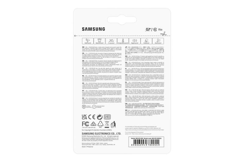Card de Memorie Secure Digital Card Samsung, PRO Plus, 128GB, MB-SD256S/EU, Clasa U1, V10, pana la 120MB/S SafetyGuard Surveillance