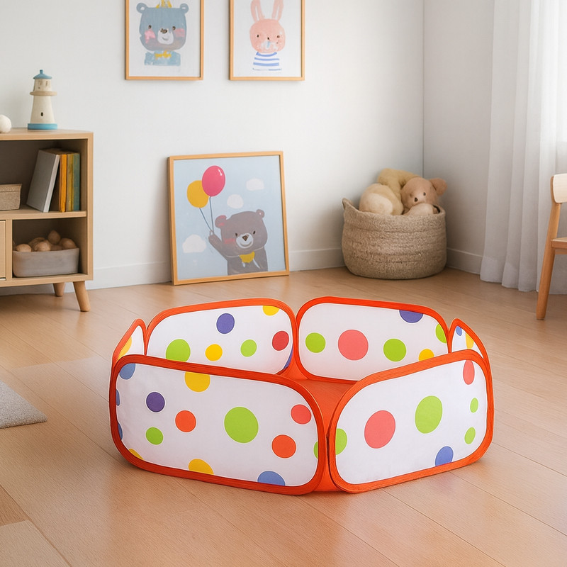 Cort pliabil pentru copii, model cu buline, 90 x 30 cm, multicolor, 3 ani+ MultiMark GlobalProd