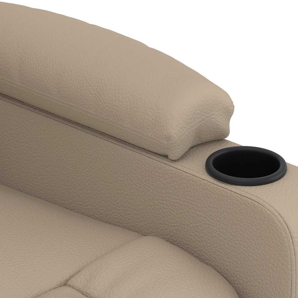 Fotoliu de masaj electric, cappuccino, piele ecologică GartenMobel Dekor