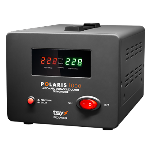 Regulator de tensiune cu servomotor, 1000VA, tensiune la intrare 150-260V, delay 6-180s AVR-POLARIS-1000VA SafetyGuard Surveillance