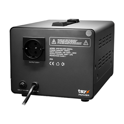 Regulator de tensiune cu servomotor, 1000VA, tensiune la intrare 150-260V, delay 6-180s AVR-POLARIS-1000VA SafetyGuard Surveillance