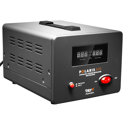 Regulator de tensiune cu servomotor, 500VA, tensiune la intrare 150-260V, delay 6-180s AVR-POLARIS-500VA SafetyGuard Surveillance