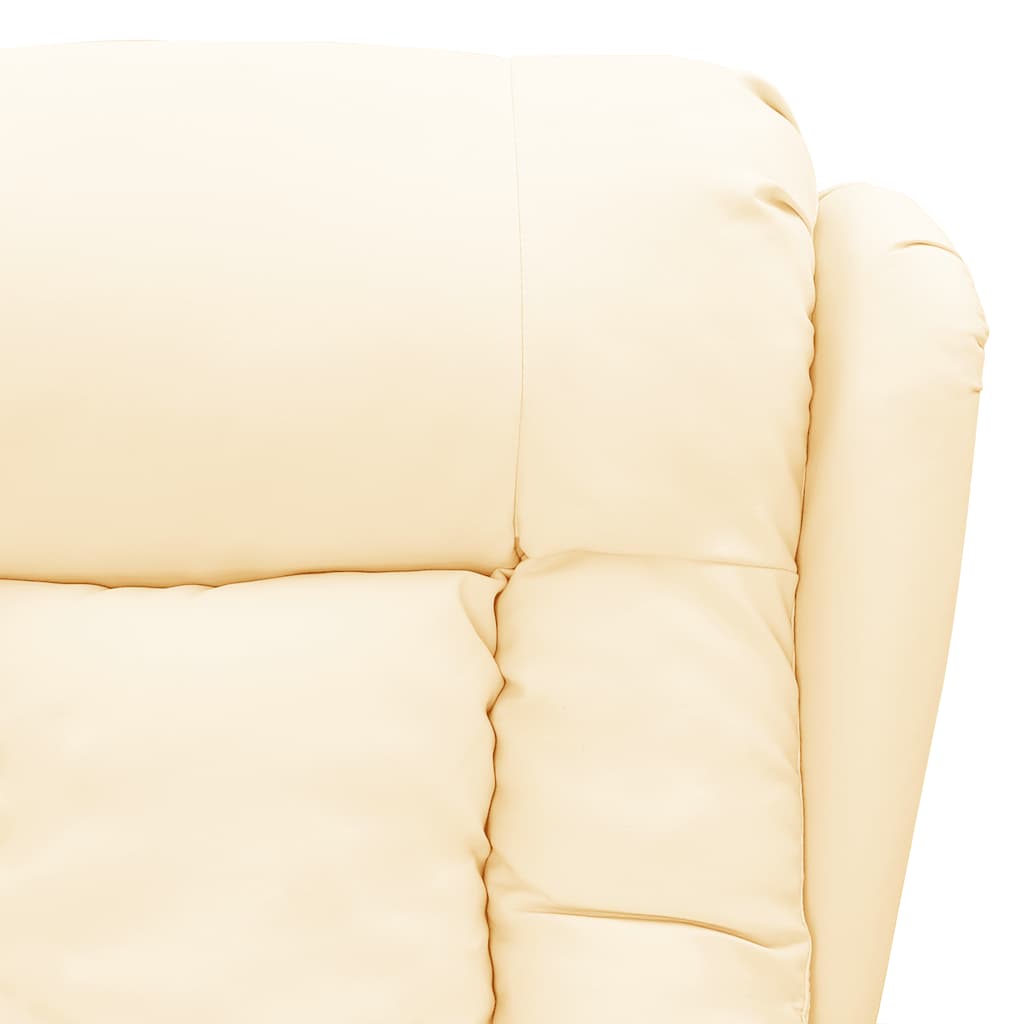 Fotoliu de masaj, crem, piele ecologică GartenMobel Dekor