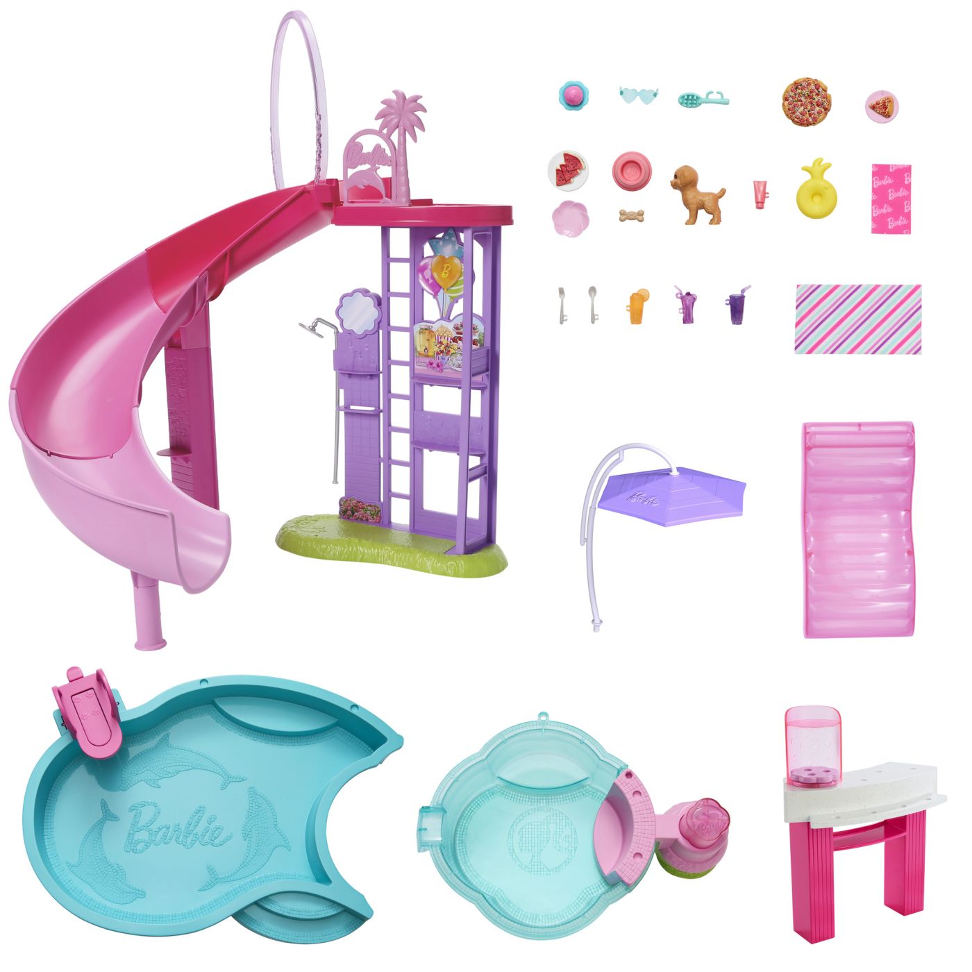 BARBIE SET DE JOACA PISCINA DE VIS CU ACCESORII SuperHeroes ToysZone