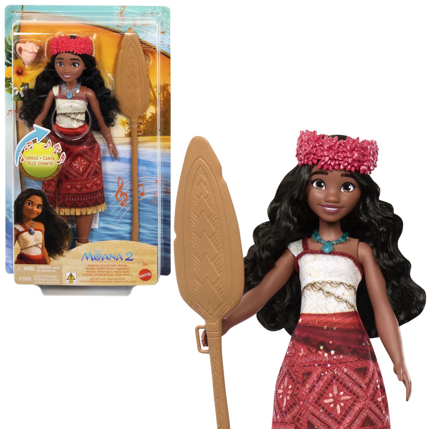 DISNEY VAIANA 2 SET PAPUSA VAIANA MUZICALA CU ACCESORII SuperHeroes ToysZone