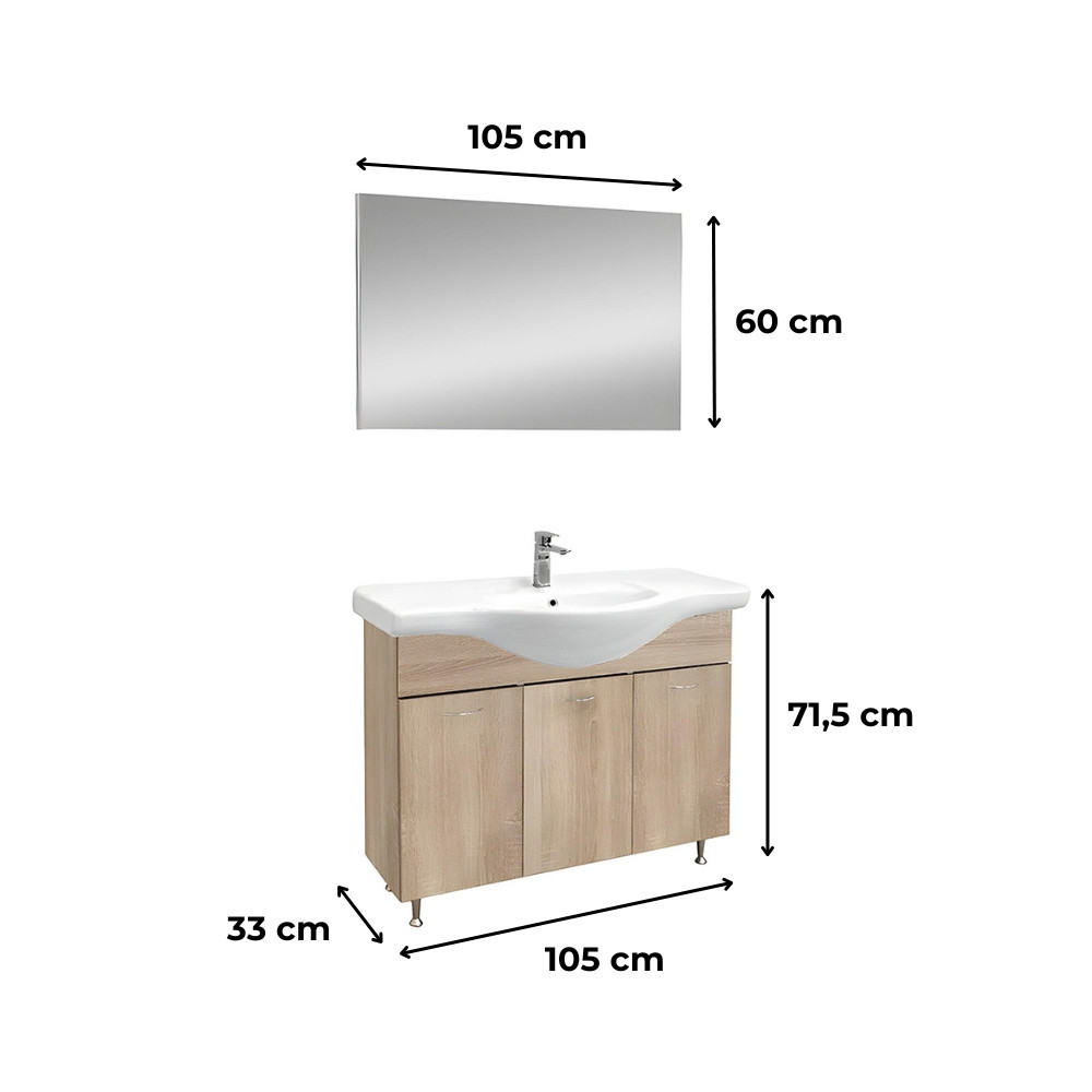 Leziter Set mobilier baie Ruben Prime 105 komplett Mobalis Homvera