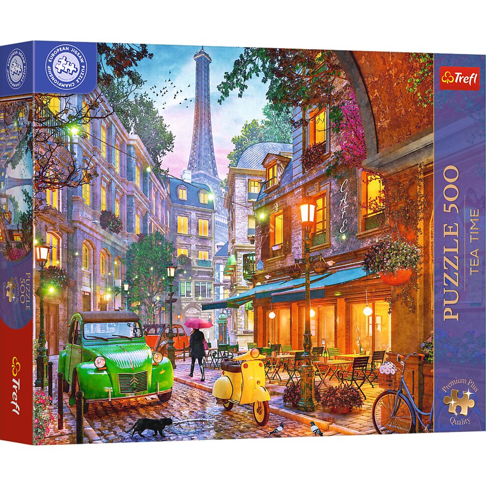 PUZZLE TREFL 500 PREMIUM PLUS TEA TIME CAMPIONATUL EUROPEAN CAFENEA DIN PARIS SuperHeroes ToysZone