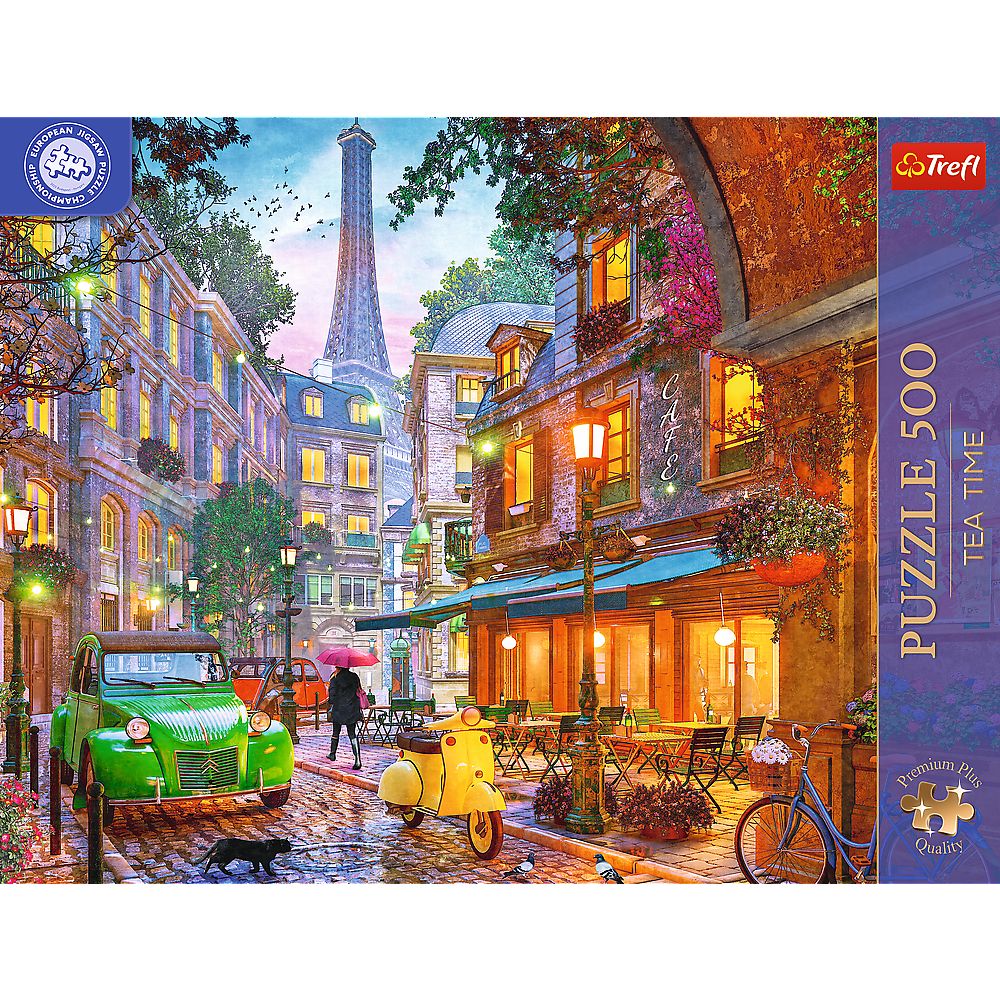 PUZZLE TREFL 500 PREMIUM PLUS TEA TIME CAMPIONATUL EUROPEAN CAFENEA DIN PARIS SuperHeroes ToysZone