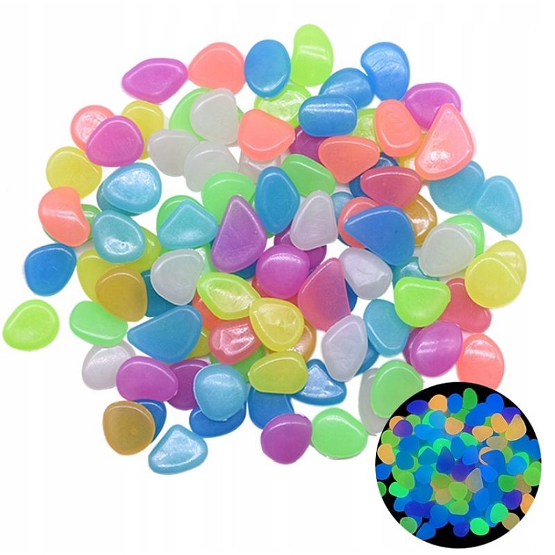 Pietricele fosforescente 200 g, decor luminos interior sau exterior, multicolore MultiMark GlobalProd