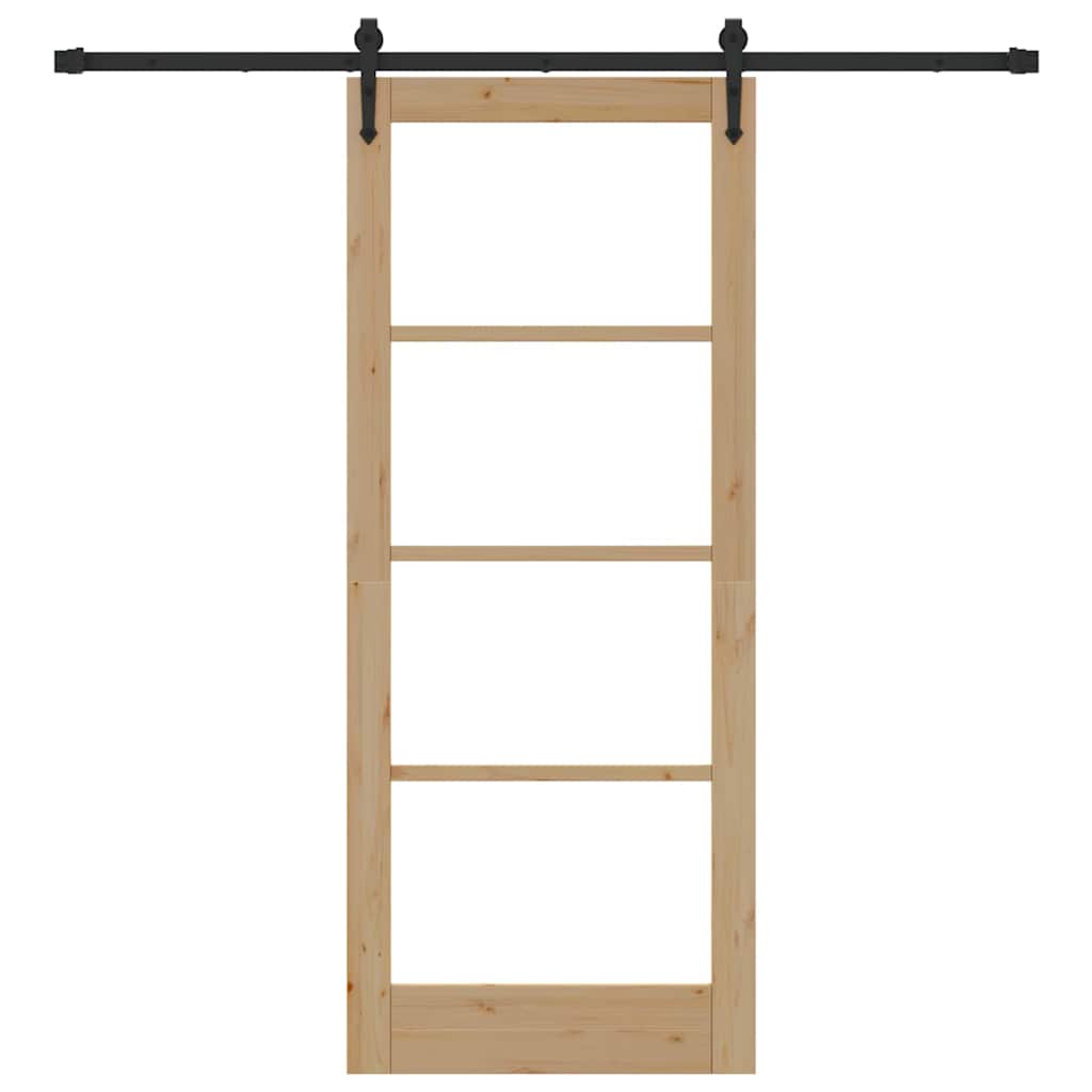 Ușă glisantă Natural și Negru 83 x 202 cm GartenMobel Dekor