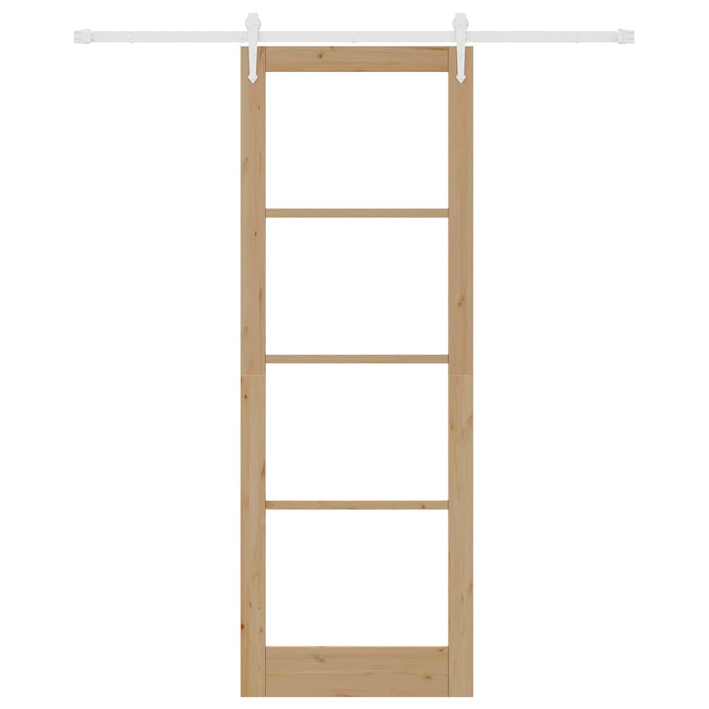 Ușă glisantă natural 83 x 232 cm Lemn masiv de pin și sticlă GartenMobel Dekor