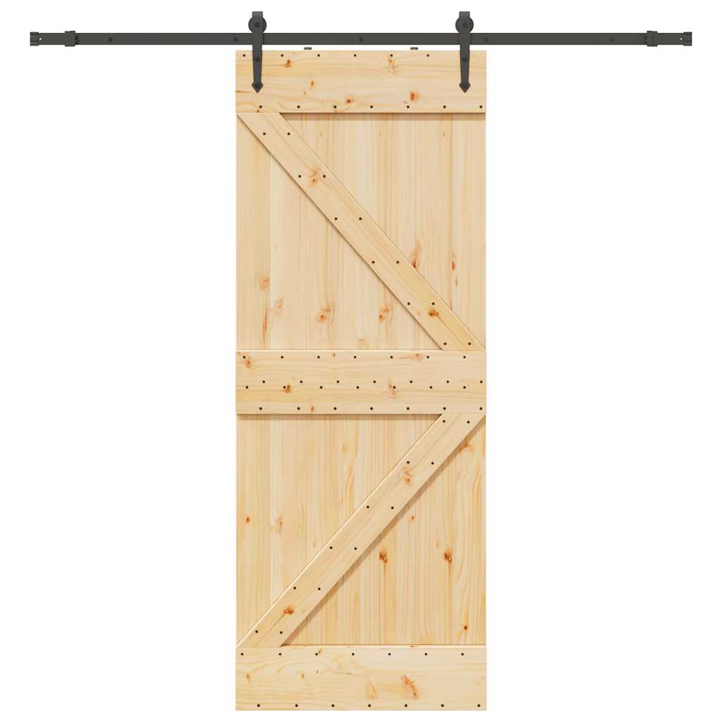 Ușă glisantă cu set de feronerie 80x210 cm, lemn masiv de pin GartenMobel Dekor