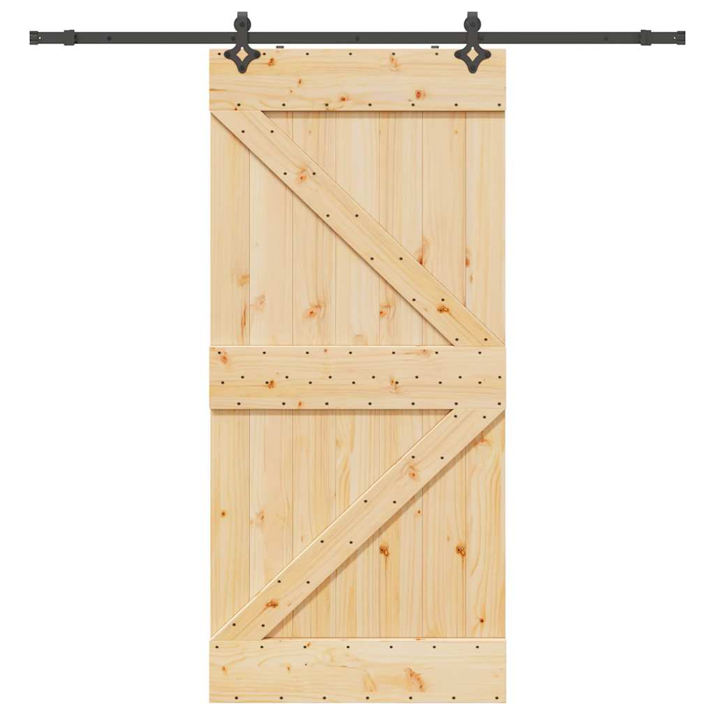 Ușă glisantă cu set feronerie, 100x210 cm, lemn masiv de pin GartenMobel Dekor