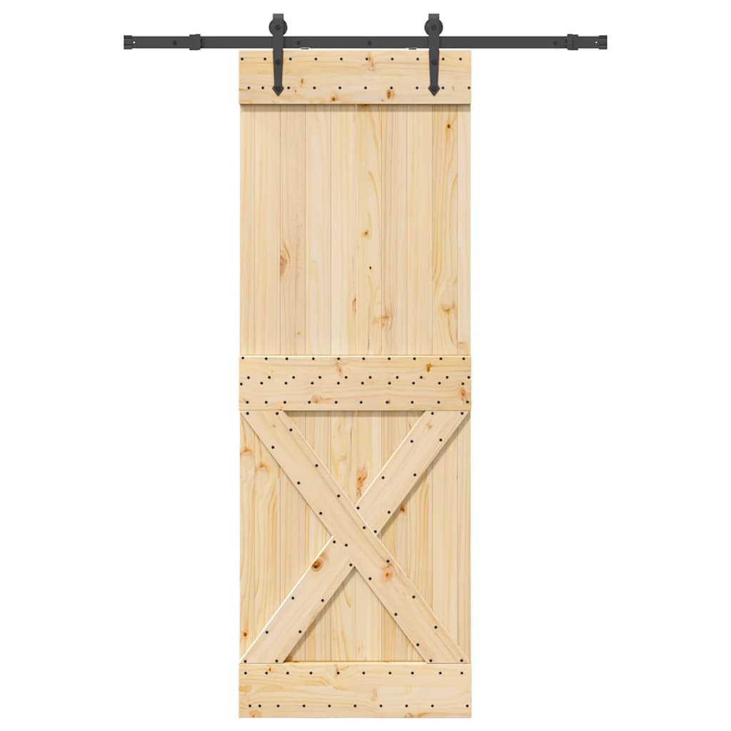 Ușă glisantă cu set de feronerie 80x210 cm, lemn masiv de pin GartenMobel Dekor