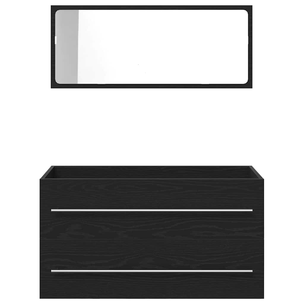 Dulap pentru Chiuveta de Baie cu sertar 3 pcs Stejar Negru GartenMobel Dekor