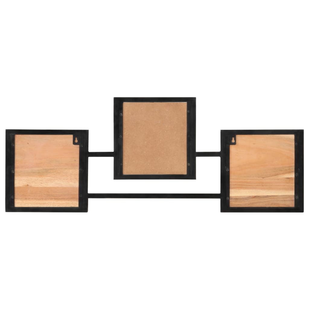 Cuier de perete, 90x1x35 cm, lemn masiv de acacia și fier GartenMobel Dekor