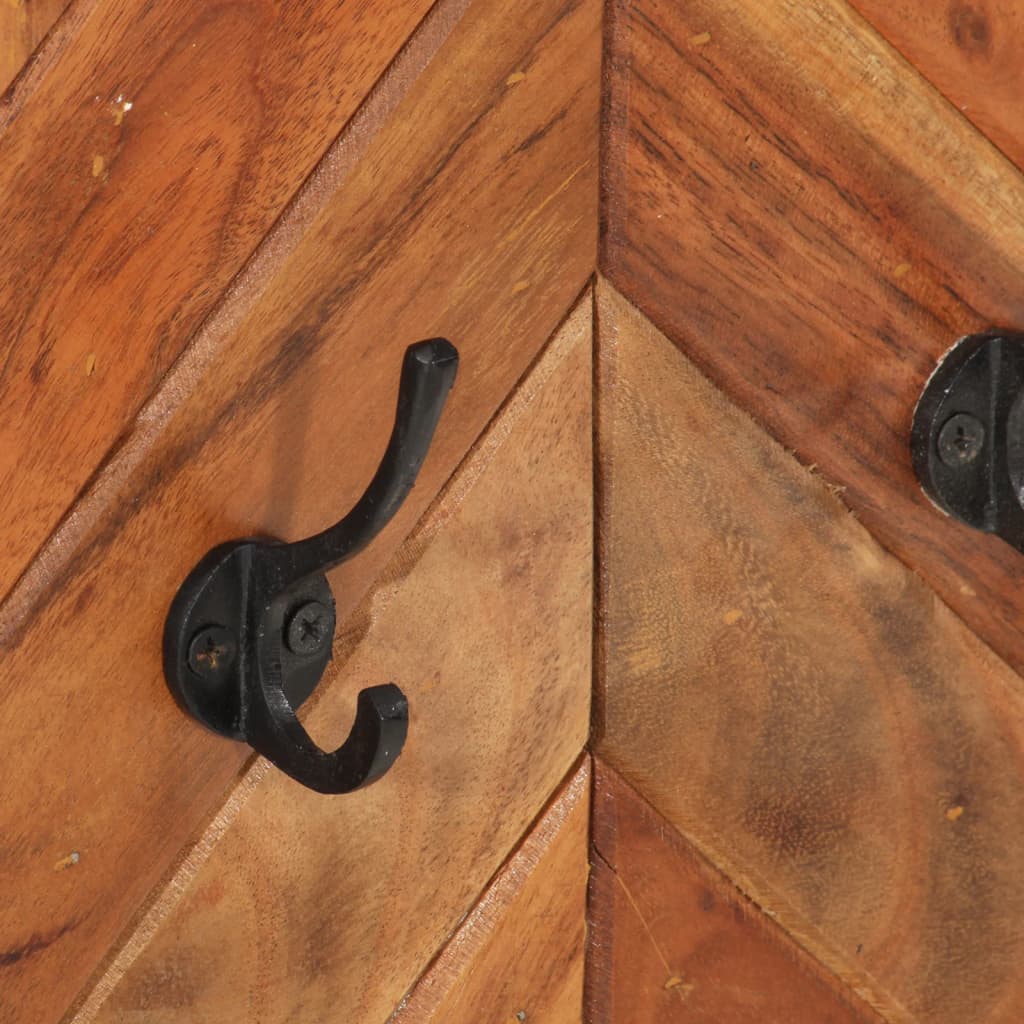 Cuier de perete, 90x1x35 cm, lemn masiv de acacia și fier GartenMobel Dekor