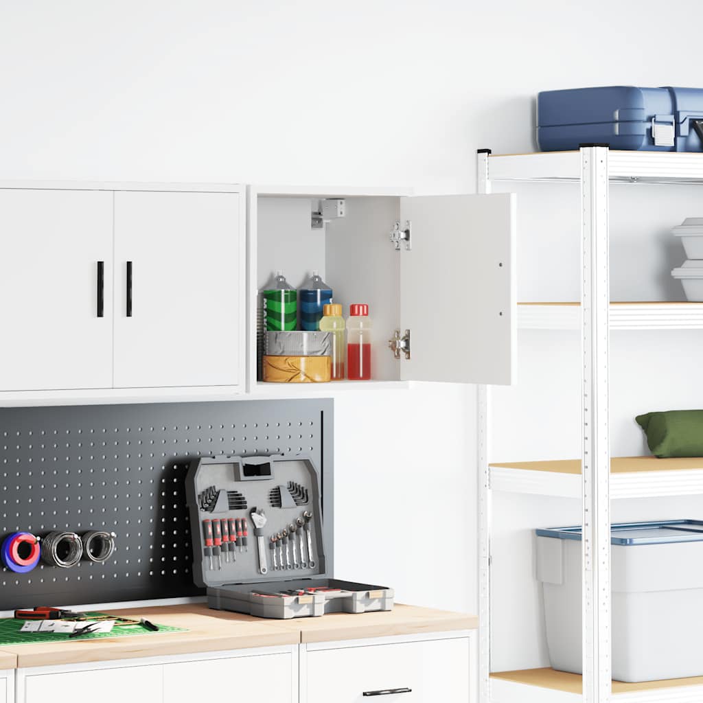 Dulap de perete de garaj alb din lemn prelucrat GartenMobel Dekor